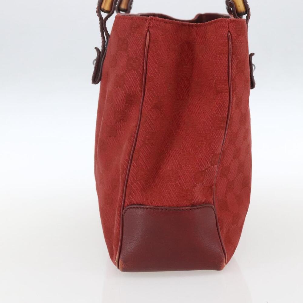 GUCCI GG Canvas Bamboo Hand Bag Red 112526 Auth ep12621 - Picture 3 of 16